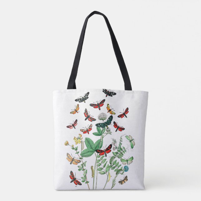 Fluttering butterflies and caterpillars tote bag (Back)