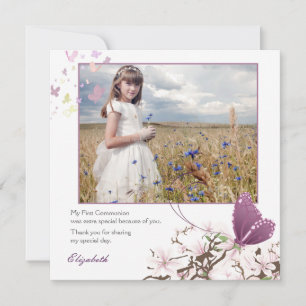 Fluttering Butterflies, Photo Thank You Card