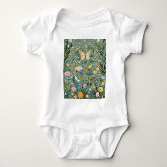Fluttering Dreamscape Baby Bodysuit (Front)