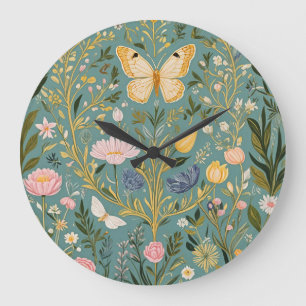 Fluttering Dreamscape Large Clock