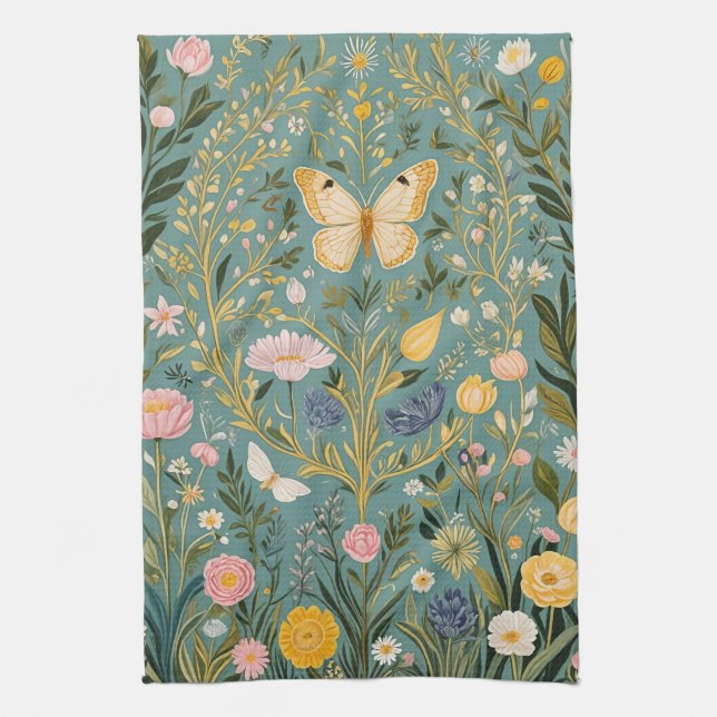 Fluttering Dreamscape Tea Towel (Vertical)