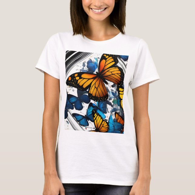 "Fluttering Elegance: Butterfly Bliss Tee" T-Shirt (Front)
