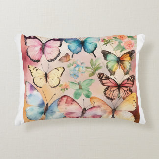 "Fluttering Elegance: Butterfly Design Decorative  Decorative Cushion