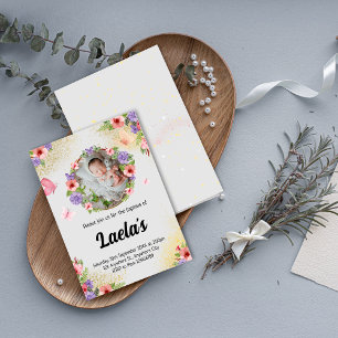 Fluttering Faith: Modern Butterfly Baptism Photo Invitation