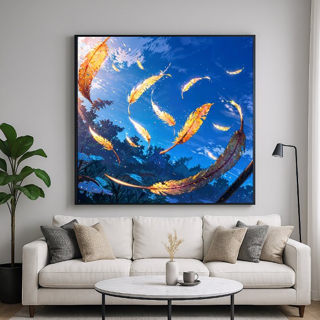 Fluttering Feathers - Dramatic Illustration Style Poster (Creator Uploaded)