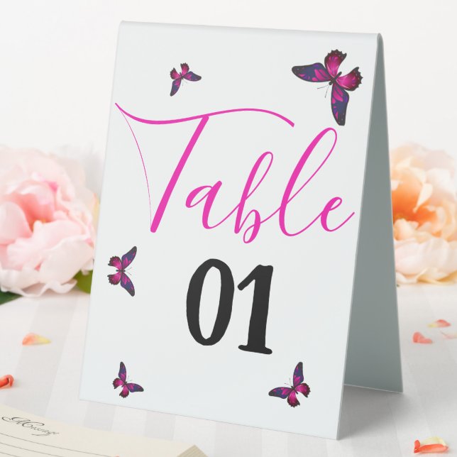 Fluttering Fun table number (In SItu (Wedding))