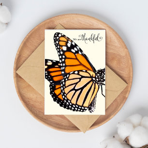 Fluttering Gratitude: Monarch Butterfly Thank You  Card