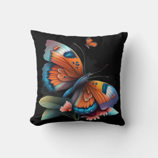 Fluttering Harmony Butterfly Throw Pillow