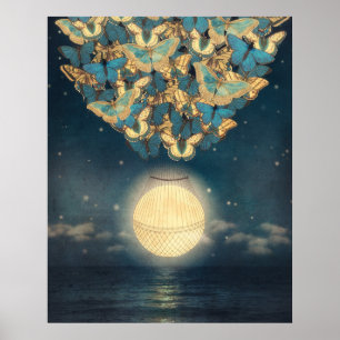Fluttering Moonrise Poster