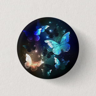 Fluttering Night Butterfly 3 Cm Round Badge