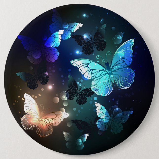 Fluttering Night Butterfly 6 Cm Round Badge (Front)