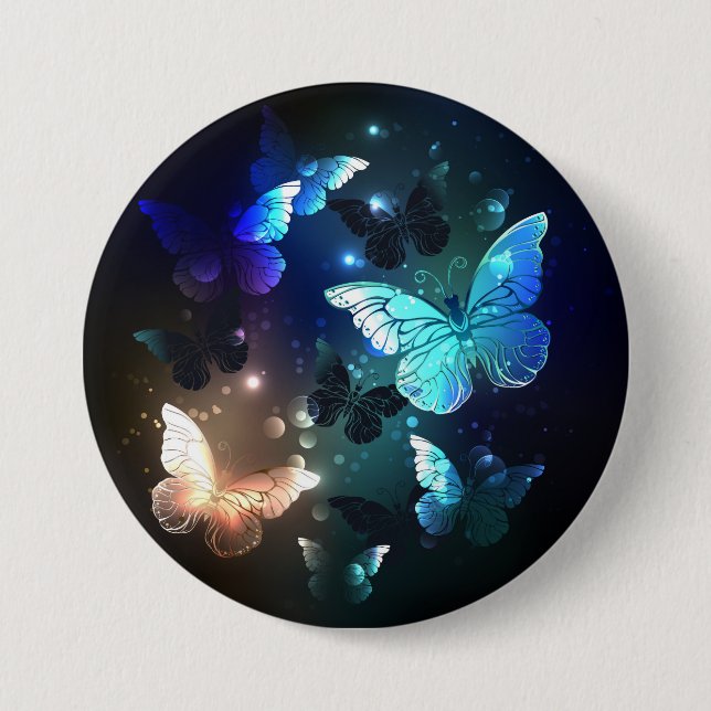 Fluttering Night Butterfly 7.5 Cm Round Badge (Front)