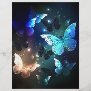 Fluttering Night Butterfly Custom Letterhead