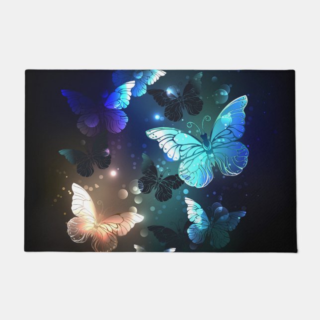 Fluttering Night Butterfly Doormat (Front)