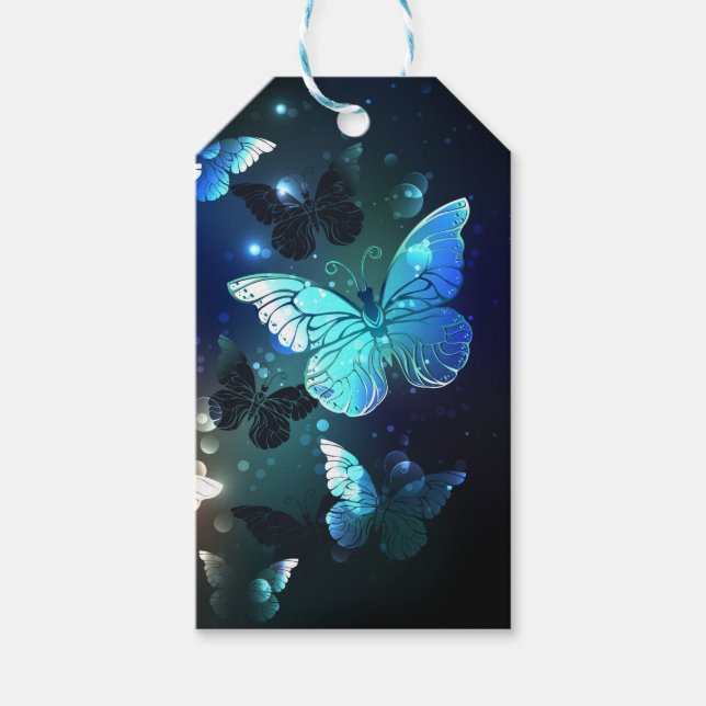 Fluttering Night Butterfly Gift Tags (Front)