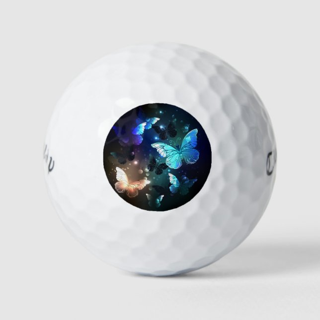 Fluttering Night Butterfly Golf Balls (Front)