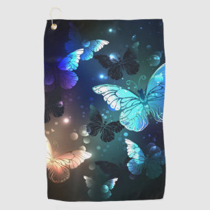 Fluttering Night Butterfly Golf Towel