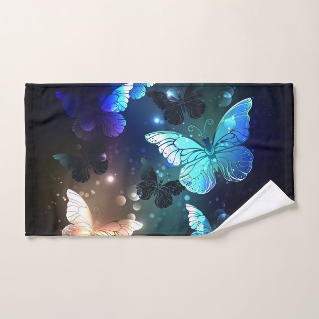 Fluttering Night Butterfly Hand Towel (Hand Towel)
