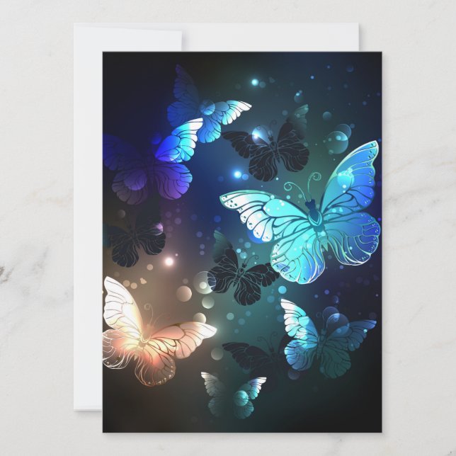 Fluttering Night Butterfly Invitation (Front)
