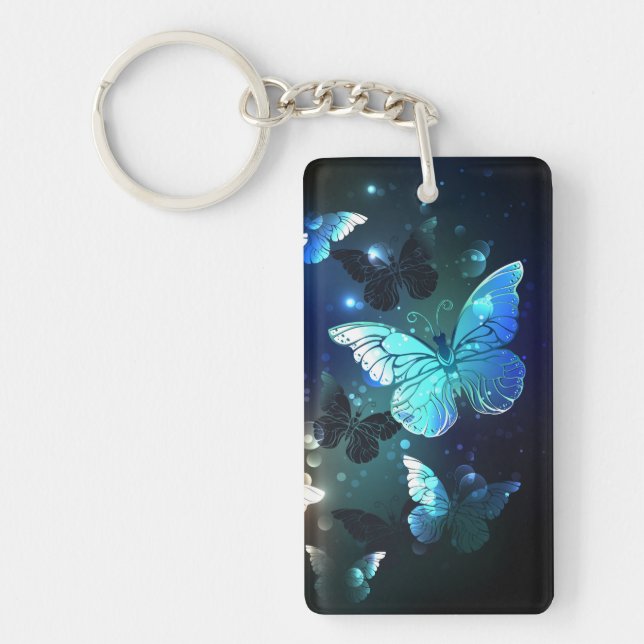Fluttering Night Butterfly Key Ring (Front)