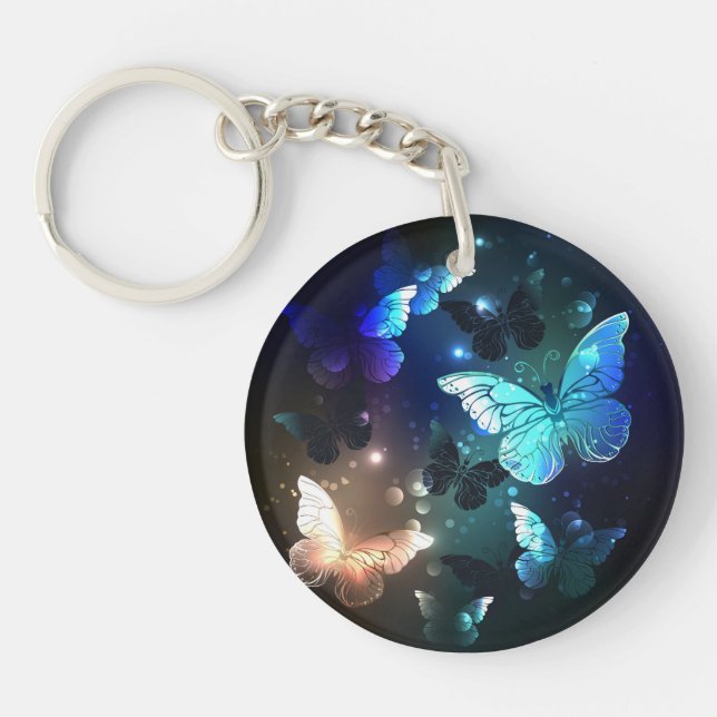 Fluttering Night Butterfly Key Ring (Front)