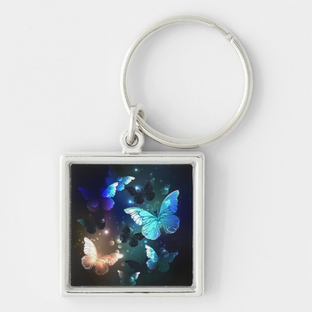 Fluttering Night Butterfly Key Ring (Front)