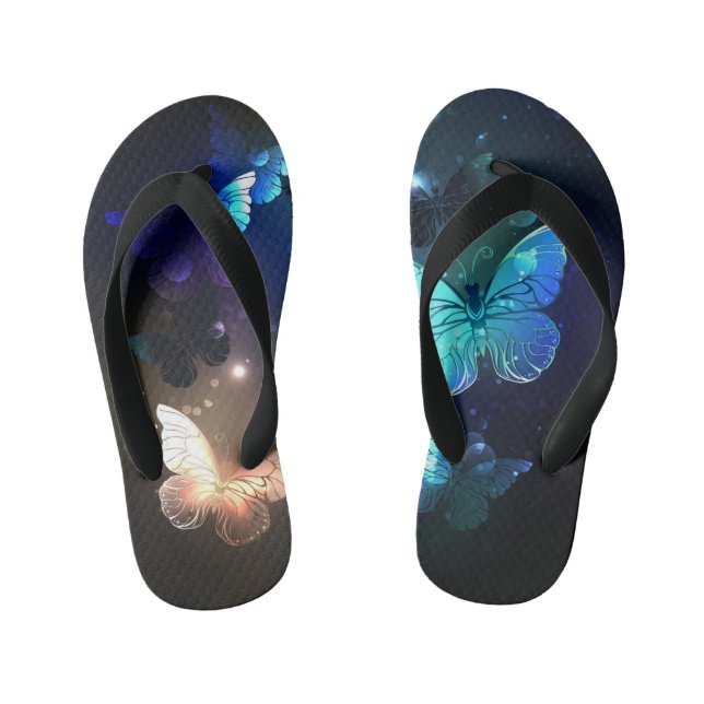 Fluttering Night Butterfly Kid's Thongs (Footbed)