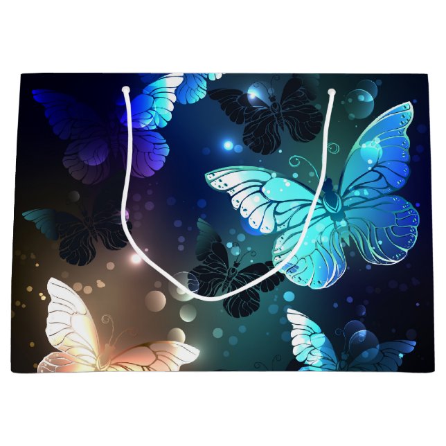 Fluttering Night Butterfly Large Gift Bag (Front)