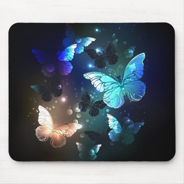 Fluttering Night Butterfly Mouse Pad (Front)