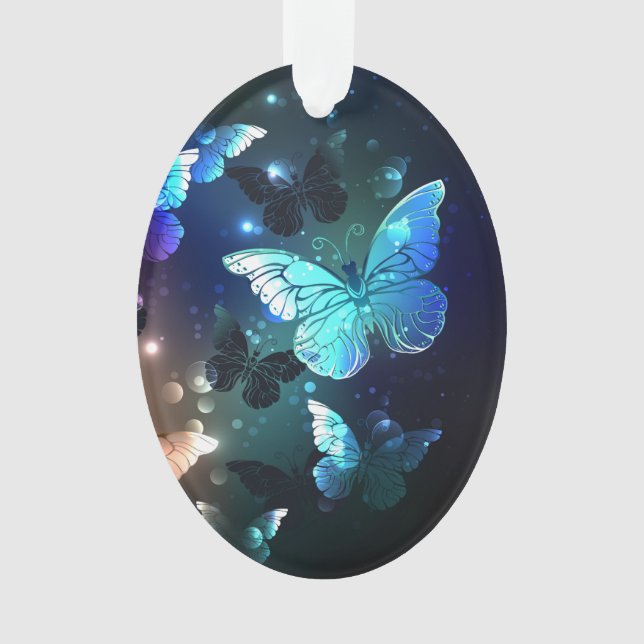 Fluttering Night Butterfly Ornament (Front)