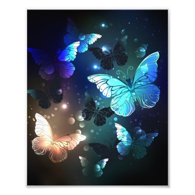 Fluttering Night Butterfly Photo Print (Front)