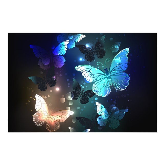 Fluttering Night Butterfly Photo Print (Front)