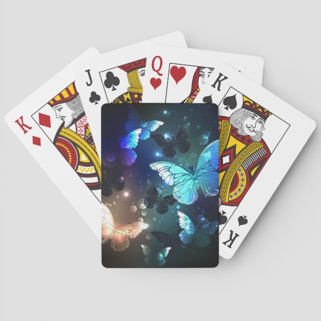 Fluttering Night Butterfly Playing Cards (Back)