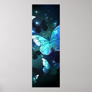 Fluttering Night Butterfly Poster