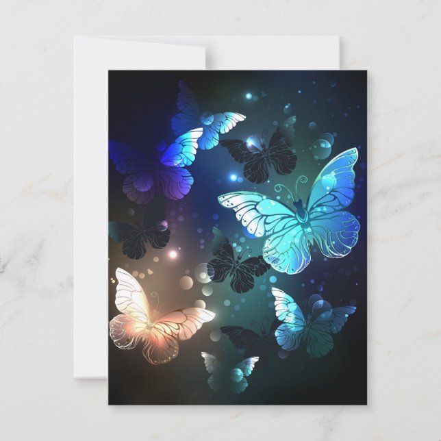 Fluttering Night Butterfly RSVP Card (Front)