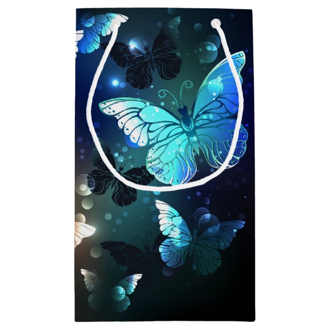Fluttering Night Butterfly Small Gift Bag (Back)