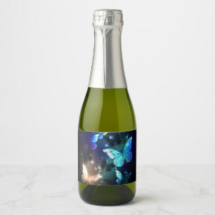 Fluttering Night Butterfly Sparkling Wine Label
