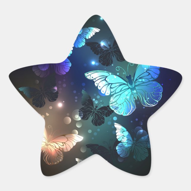Fluttering Night Butterfly Star Sticker (Front)