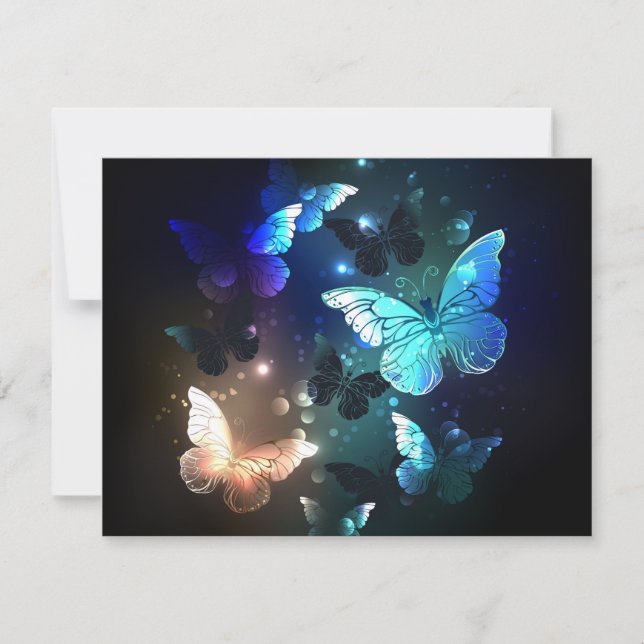 Fluttering Night Butterfly Thank You Card (Front)