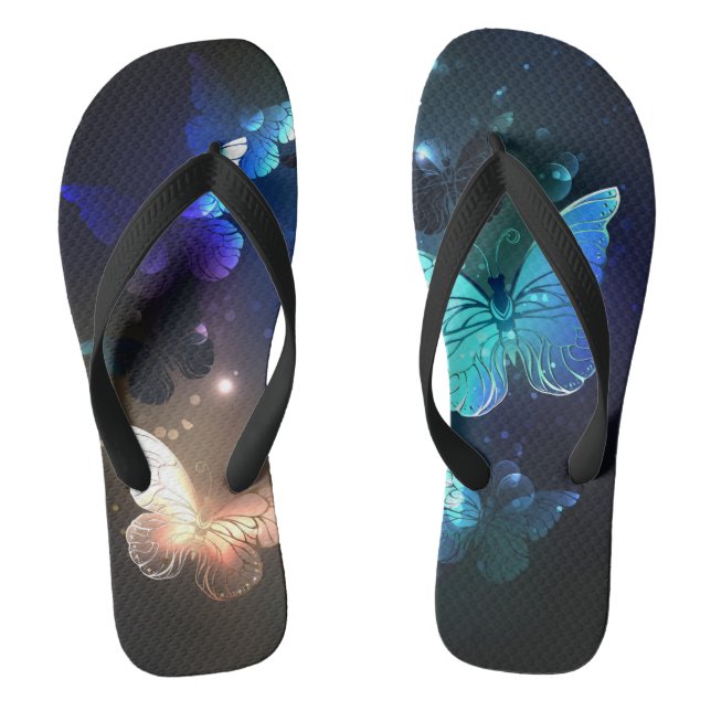 Fluttering Night Butterfly Thongs (Footbed)
