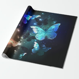 Fluttering Night Butterfly Wrapping Paper