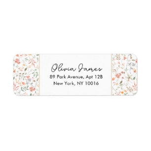 Fluttering Pink Butterfly Girl 1st Birthday Return Address Label