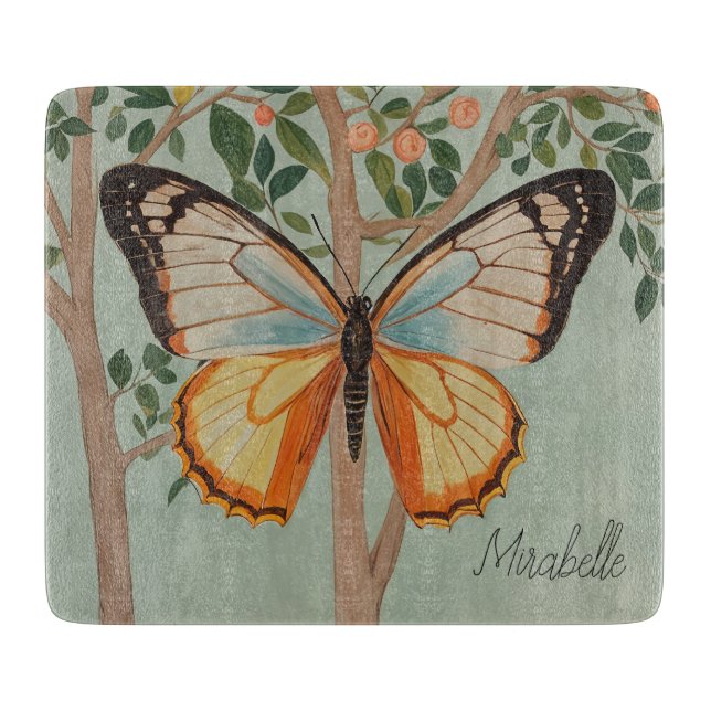 Fluttering Resilience Personalized  Cutting Board (Front)