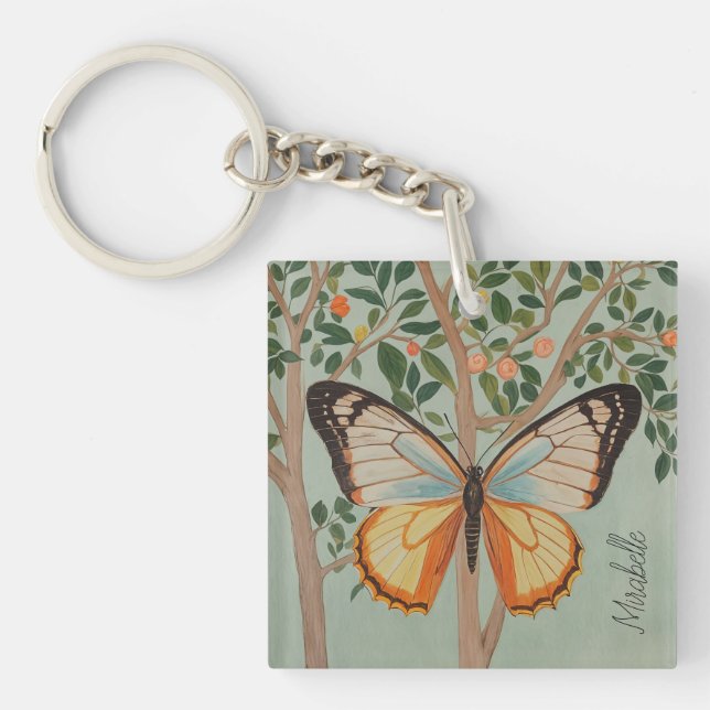 Fluttering Resilience Personalized  Key Ring (Front)