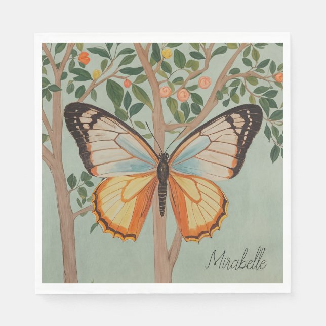 Fluttering Resilience Personalized  Napkin (Front)
