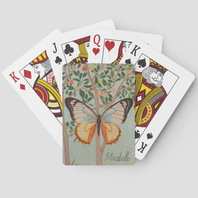 Fluttering Resilience Personalized  Playing Cards (Back)
