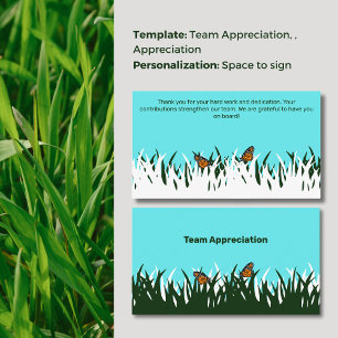 🦋🌿Fluttering Thanks: Team Appreciation Lawn Care Business Card