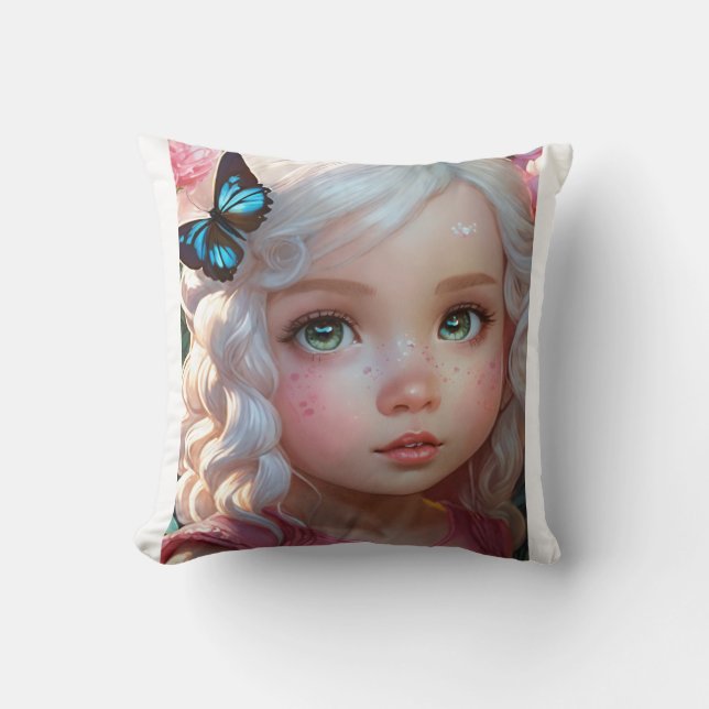 Fluttering Wings: Watercolor Butterfly T-Shirt Col Cushion (Front)