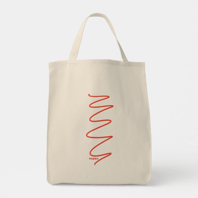 Flux Swirl Canvas Tote Bag - Red (Back)