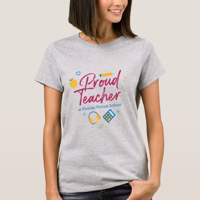 FLVS Proud Teacher Women's T-Shirt (Grey) (Front)